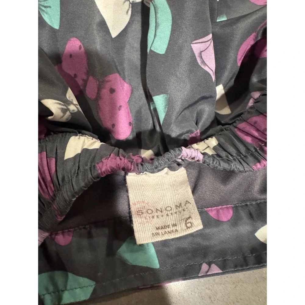 Sonoma Kids Girls 6 Bow‎ Print Tulle Layered Skirt Gray Purple Pink Aqua